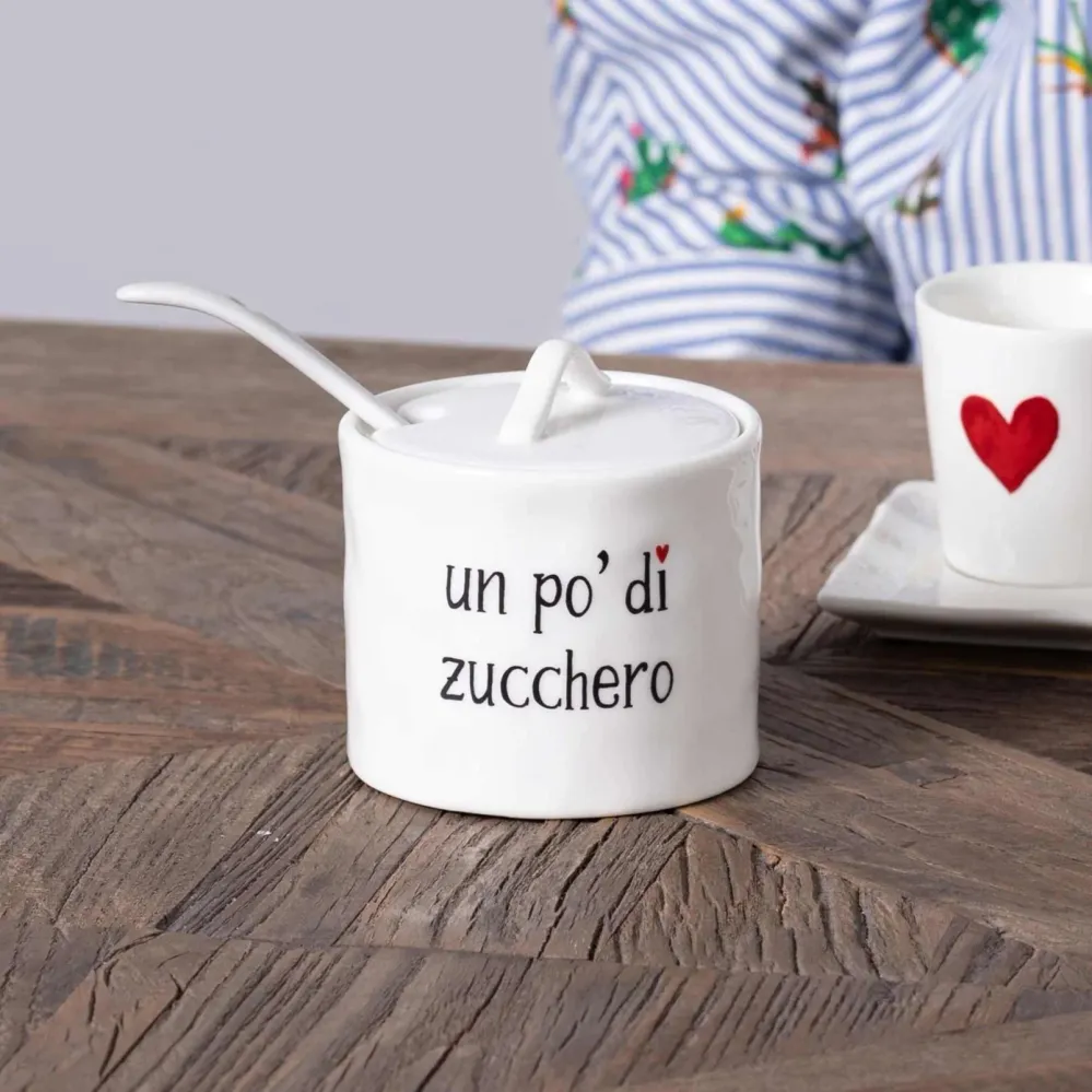 SIMPLE DAY Zuccheriera Un po' di Zucchero 8x9cm Gres Bianco