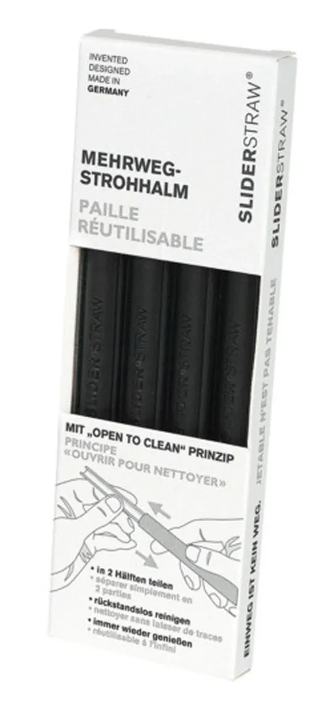 SLIDER STRAW cannuccia nera 4 pezzi 15 cm