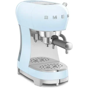 Smeg Macchina per espresso 50's ECF02PBEU (portafiltro) – 15 bar, 1,1 l, ugello per schiuma di latte, blu