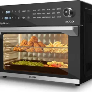Sogo Friggitrice + Forno + Disidratatore + Grill 30l / 1800w / Timer 12h / Touch Control + Ricettario