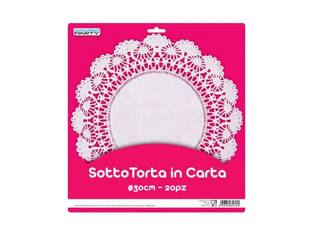 Sotto torta merletto d.30cm 20 pezzi 6189