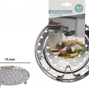 Sottopentola Per Pentola Vapore Acciaio Inox Diametro 19,5cm Rotonda 74114