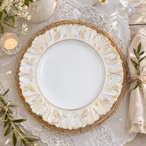 Sottopiatto Decorativo Maison de Campagne Blanc Mariclò 35 cm