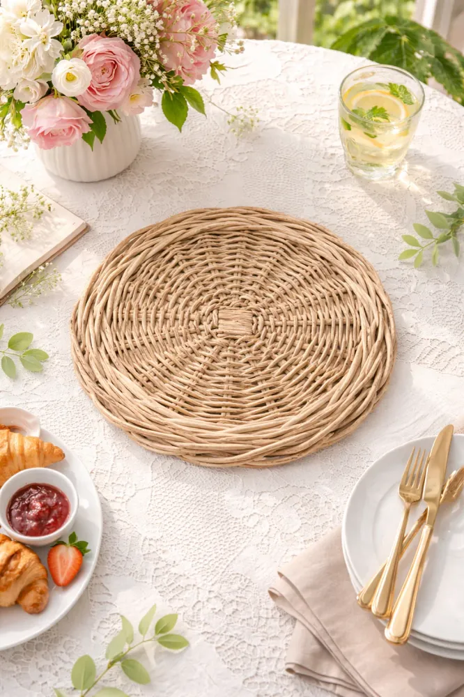 Sottopiatto vimini 33 cm Nuvole di stoffa
