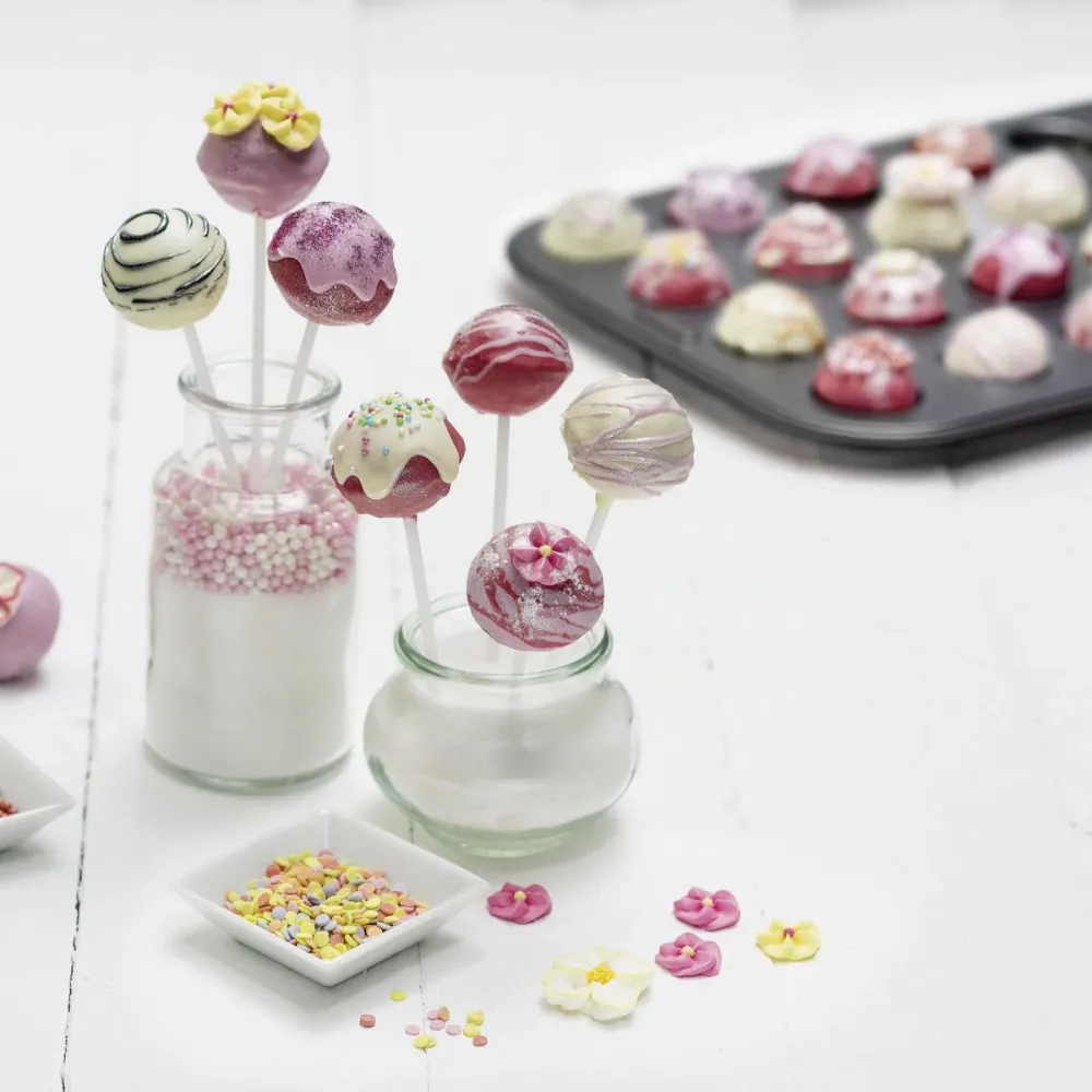 Stampi per cake pop, con bastoncini e sacchetti, 38 x 26 cm