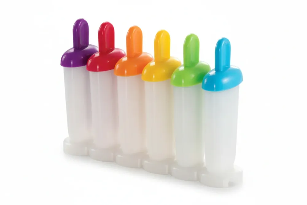 Stampi Per Ghiaccioli Bambini- - Supporto Cm.12X16, Nr.6 Stampi H Cm.12 - 2 Pezzi Tescoma