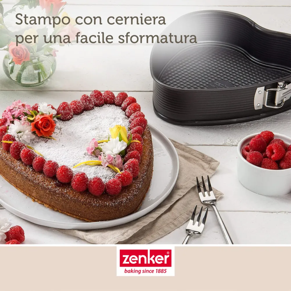 Stampo apribile cerniera, forma cuore, 24 x 28cm