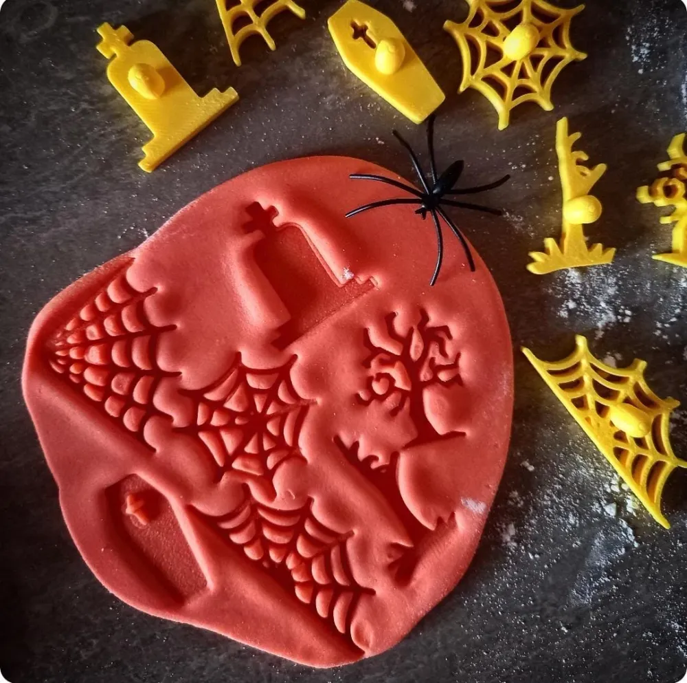 Stampo per biscotti forma di Set Timbri Halloween (7 pezzi)
