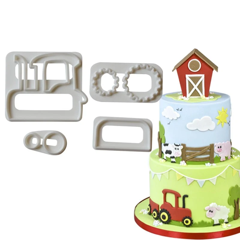 Stampo per biscotti forma di Set Trattore (4 pz)