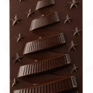 STAMPO PER TAVOLETTE CIOCCOLATO XMAS NIGHT FIORANI - MM 154X77XH 15, VOL. ~ 100 G, 3 IMPRONTE - DIM STAMPO MM 275X175 - PC...