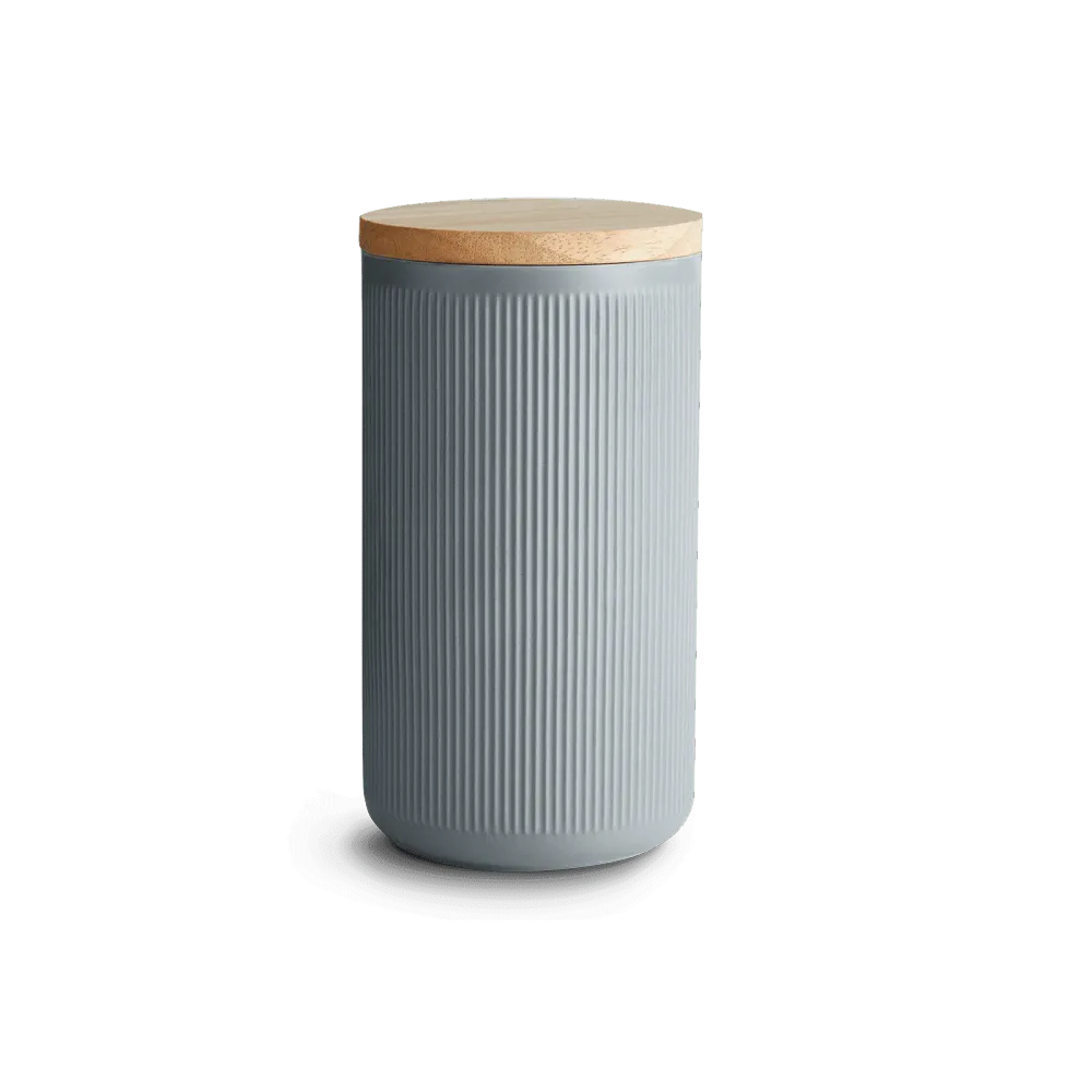 Strisce di conservazione ceramica con coperchi legno - 10,1 x 18,3 cm - grigio scuro