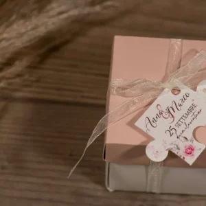 Tag bomboniera - linea Pink Puzzle Box