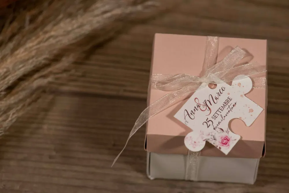 Tag bomboniera - linea Pink Puzzle Box