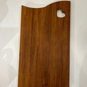 Tagliere con cuore legno di bambù tinta caffè