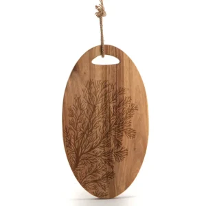 Tagliere ovale legno di acacia con disegno laser di Amadeus (H:: 2 / L:: 33 / P:: 26)