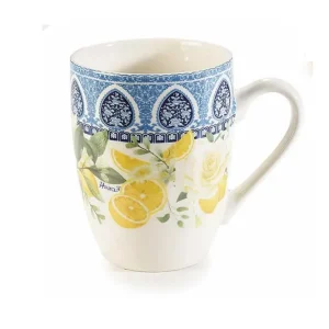 Tazza ceramica "Agrumi del Mediterraneo" c/scat. Regalo. Capacità: 350 ml