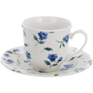 Tazza da thè ceramica con roselline blu -Floret full blu Blanc Mariclo