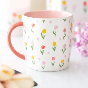 Tazza Ceramica con Tulipani – 350 ml