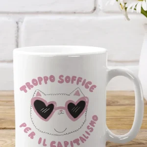 Tazza ceramica - Troppo soffice per il capitalismo - gattino anticapitalista