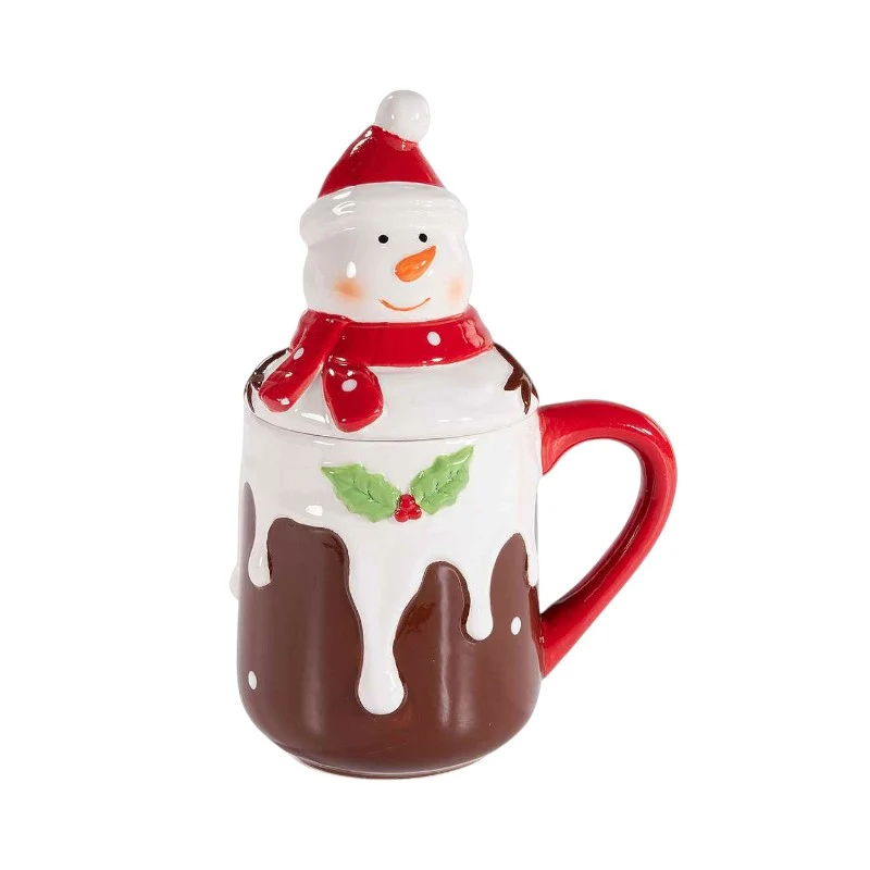 Tazza Natalizia - Pupazzo di Neve - con Coperchio