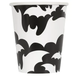 Tazza per feste con pipistrello, Halloween e dolcetto o scherzetto, confezione da 8 pezzi