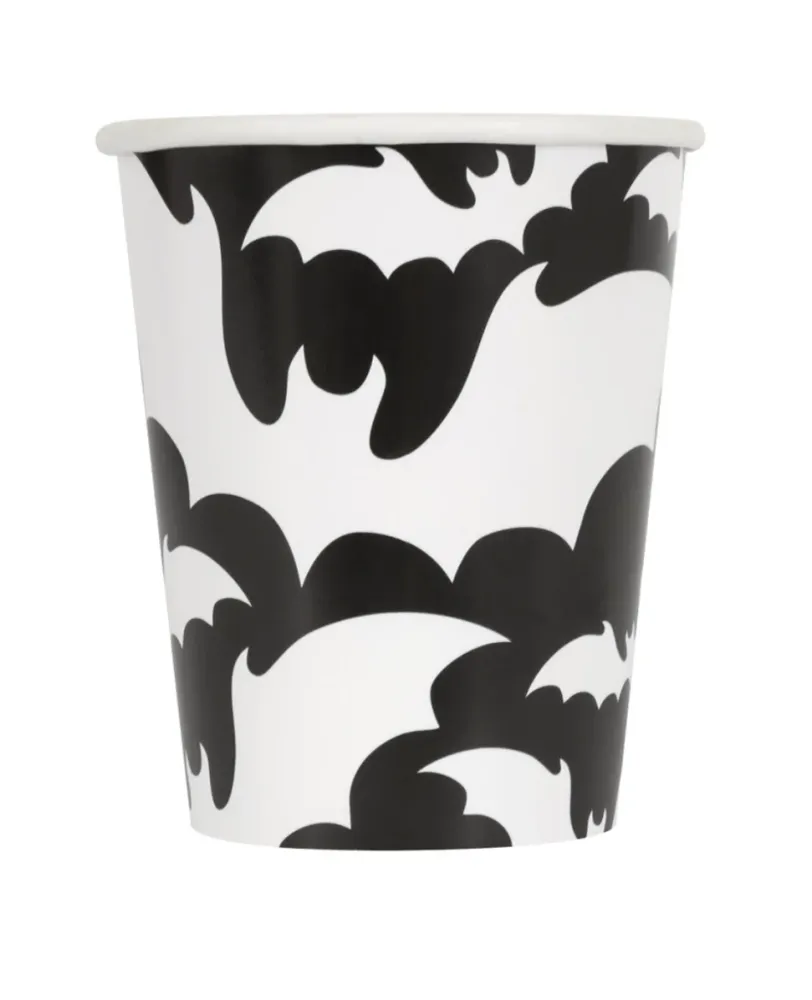 Tazza per feste con pipistrello, Halloween e dolcetto o scherzetto, confezione da 8 pezzi