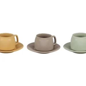 Tazzine caffÃ¨ scandinavo stoneware, 3 colori assortiti pastello, set da 6 tazzine - Casa Collection