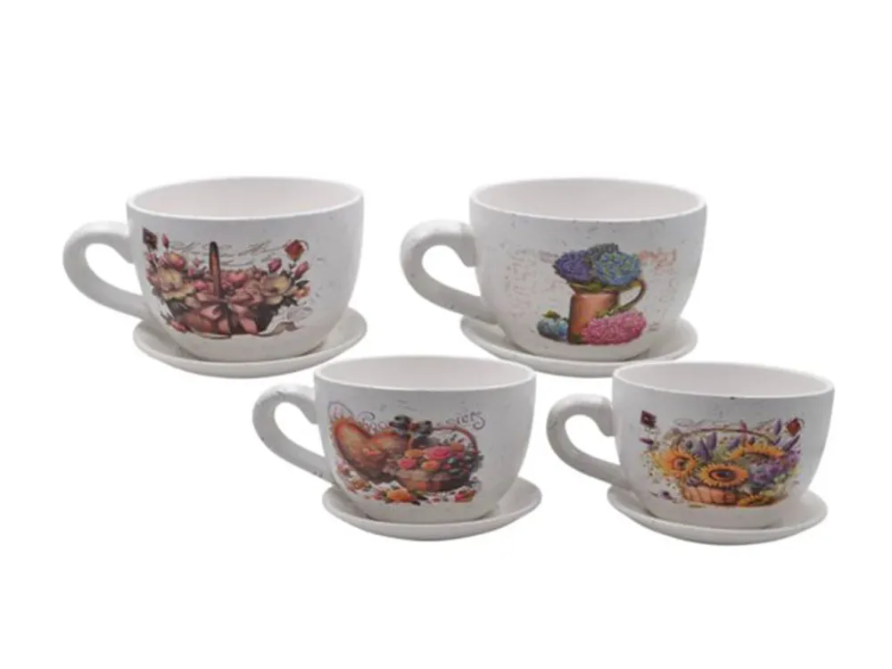 Tazzone con piatto grande ceramica 24x19cm