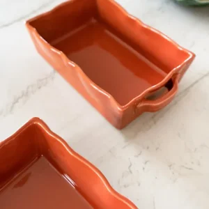 Teglia Da Forno Terracotta Con Bordo Ondulato