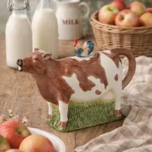 Teiera 3D Forma di Mucca Vintage Farm