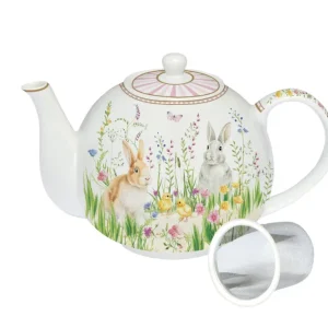 Teiera porcellana con infusiera metallo colour box, 1 L. Collezione Happy Easter di Easy Life.