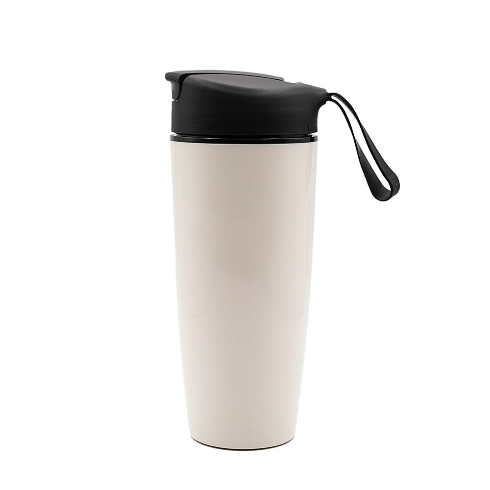 Thermos da viaggio classico bianco con tracolla n. 94535, 500 ml