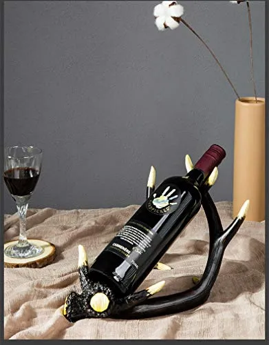 Resina Cervo Corna Rosso Vino Bottiglia Titolare Da Tavolo Rack Imitazione Corna Resina Vino Rack Ornamento Casa Bar Decor...