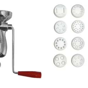 Torchietto per pasta manuale Omra, con elica resina e 8 trafile