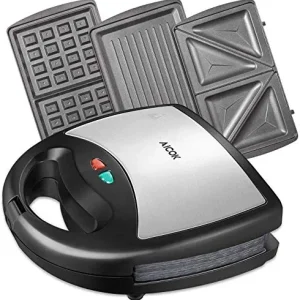 Tostiera, AICOK 800W 3 in1 Waffles Piastra Acciaio 240*230*95mm