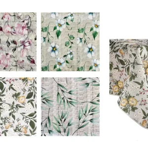 Tovaglia per tavolo antimacchia country, floreale, poliestere, ideale per 16 posti - 140x320 cm - Star