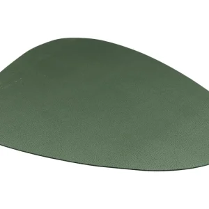 Tovaglietta rettangolare pvc verde oliva effetto simil pelle stile moderno 44x37 cm - Casa Collection