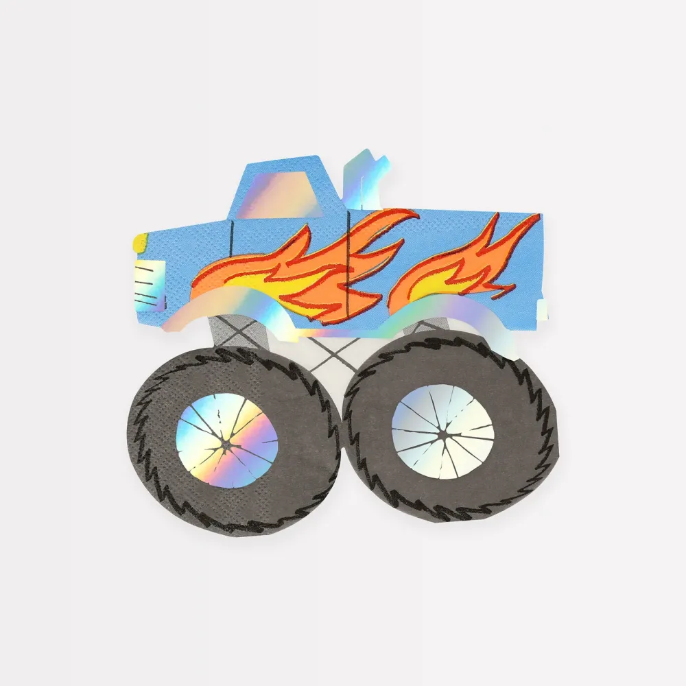 16 tovaglioli carta - sagoma Monster Truck