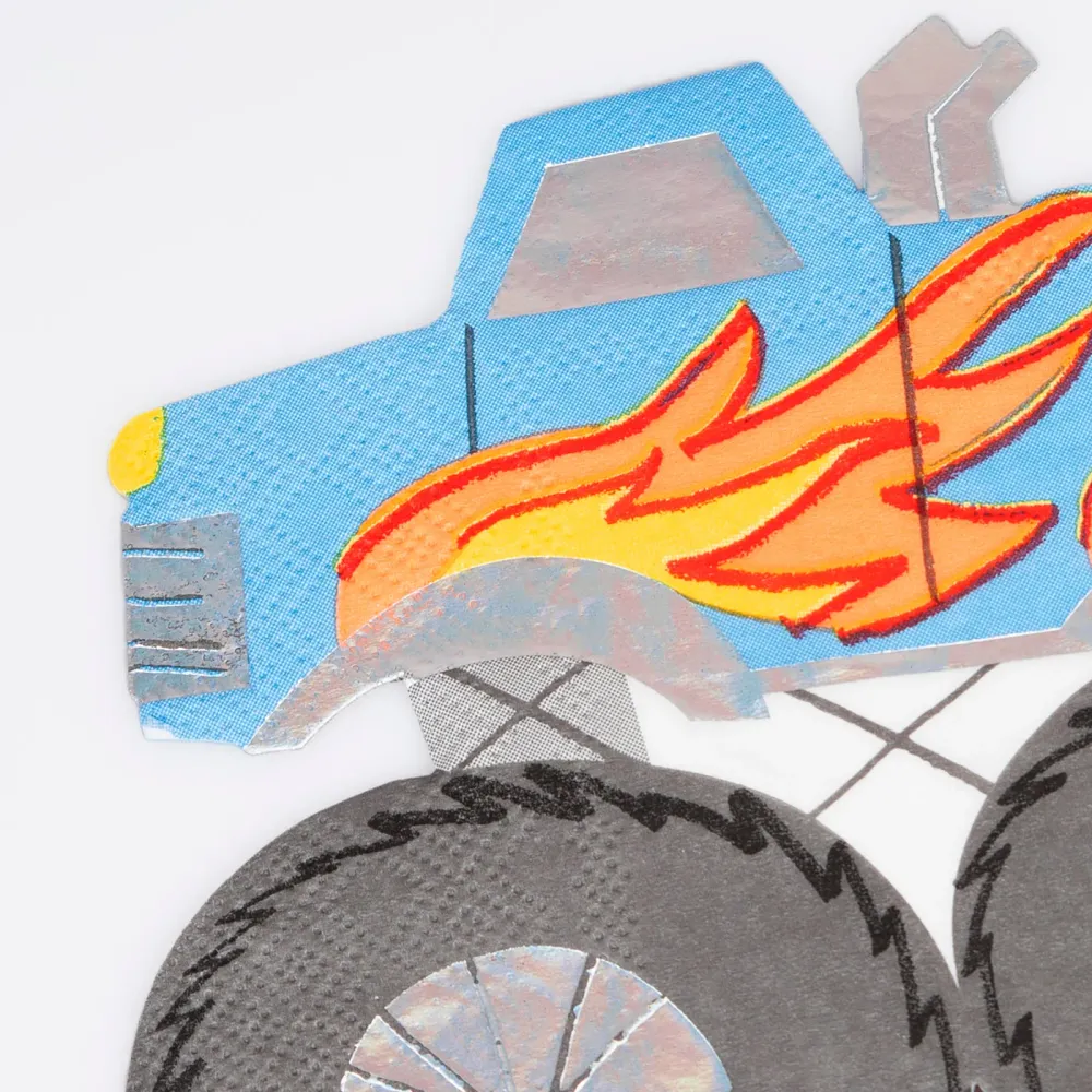 16 tovaglioli carta - sagoma Monster Truck