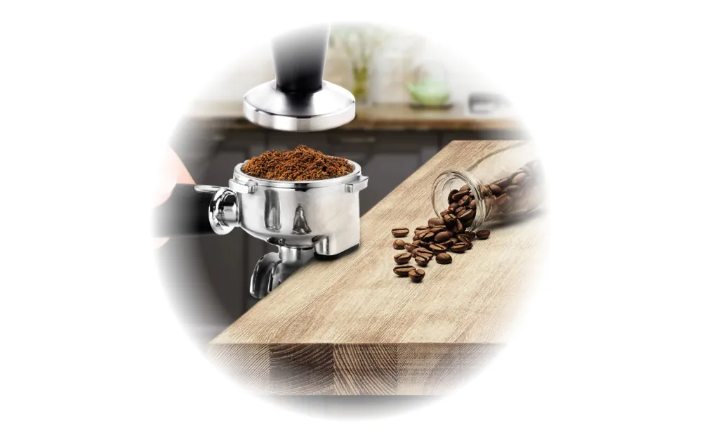 Trisa Macchina per espresso Barista Plus (portafiltro) – 20 bar, 2,7 l, ugello per schiuma di latte, 28,0 × 41,0 × 32,5 cm