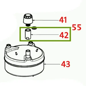 Tronchetto ø26x1/2g h=45mm per trasformazione da vecchio tappo femmina nuovo maschio 2h professionale Polti