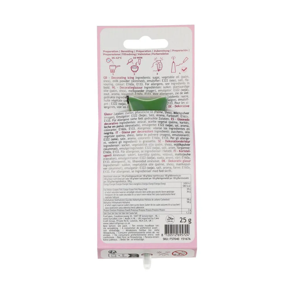 Tubo di Scrittura Cioccolato 25 g - Verde