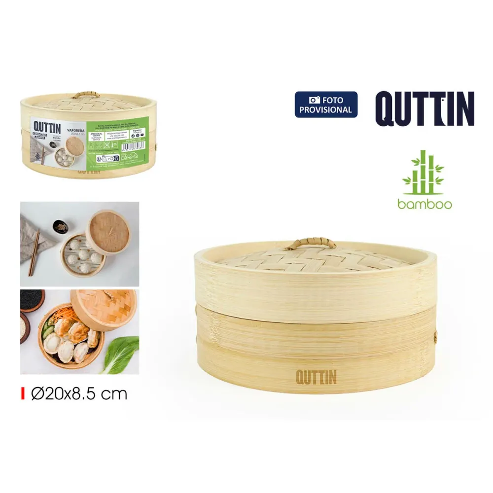 Vaporiera Quttin Bambù 20 x 8,5 cm (12 Unità)