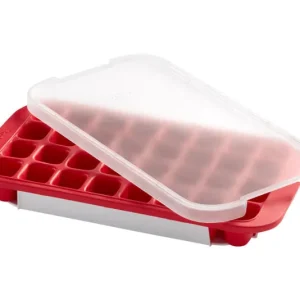 Vaschetta per cubetti di ghiaccio LÉKUÉ con coperchio 34x19 cm rossa