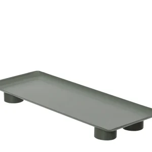 Vassoio 13x34x3cm verniciatura polvere rettangolare lamiera di ferro verde