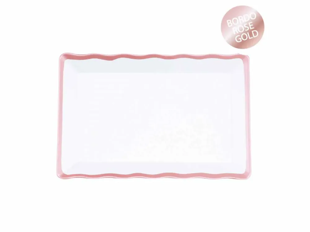 Vassoio bianco/rose gold 20x30cm25162$