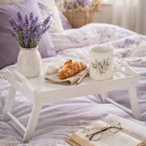 Vassoio da Letto Pieghevole Legno Bianco