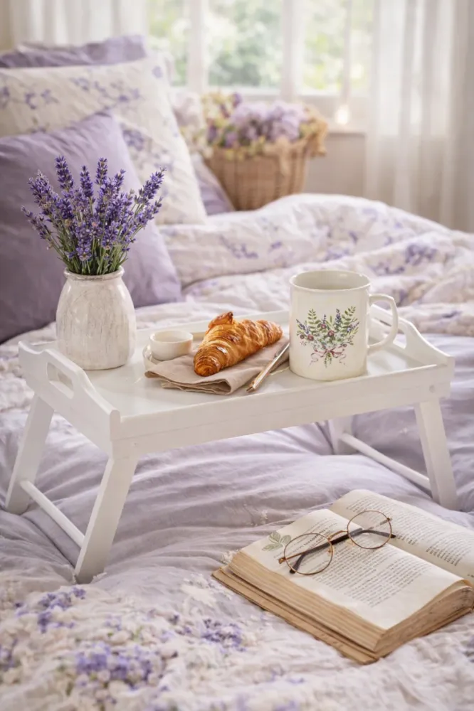 Vassoio da Letto Pieghevole Legno Bianco