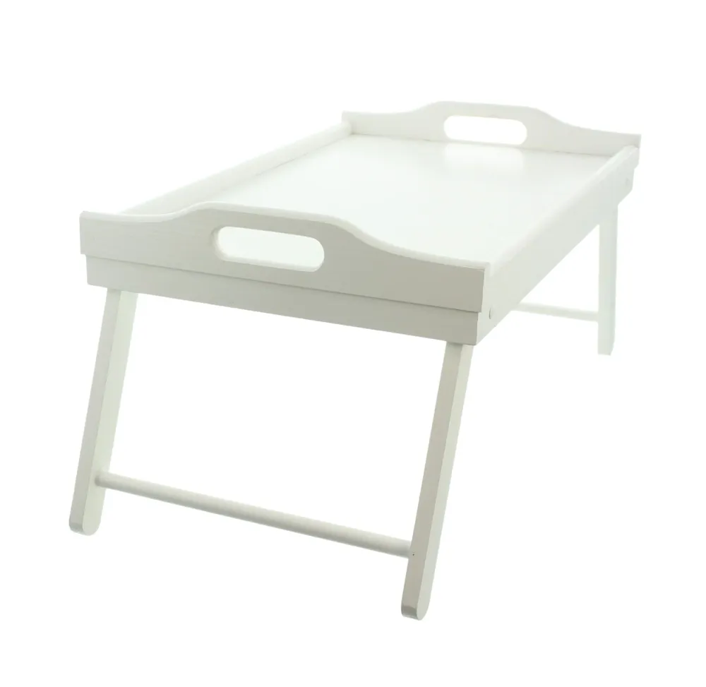 Vassoio da Letto Pieghevole Legno Bianco