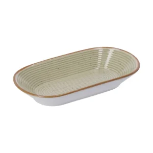 Vassoio ovale ceramica monocromatico con lavorazione rilievo, stile scandinavo, linea AD Trend, 3 colori pastello disponib...